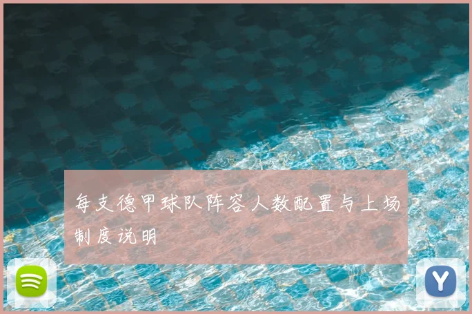 每支德甲球队阵容人数配置与上场制度说明